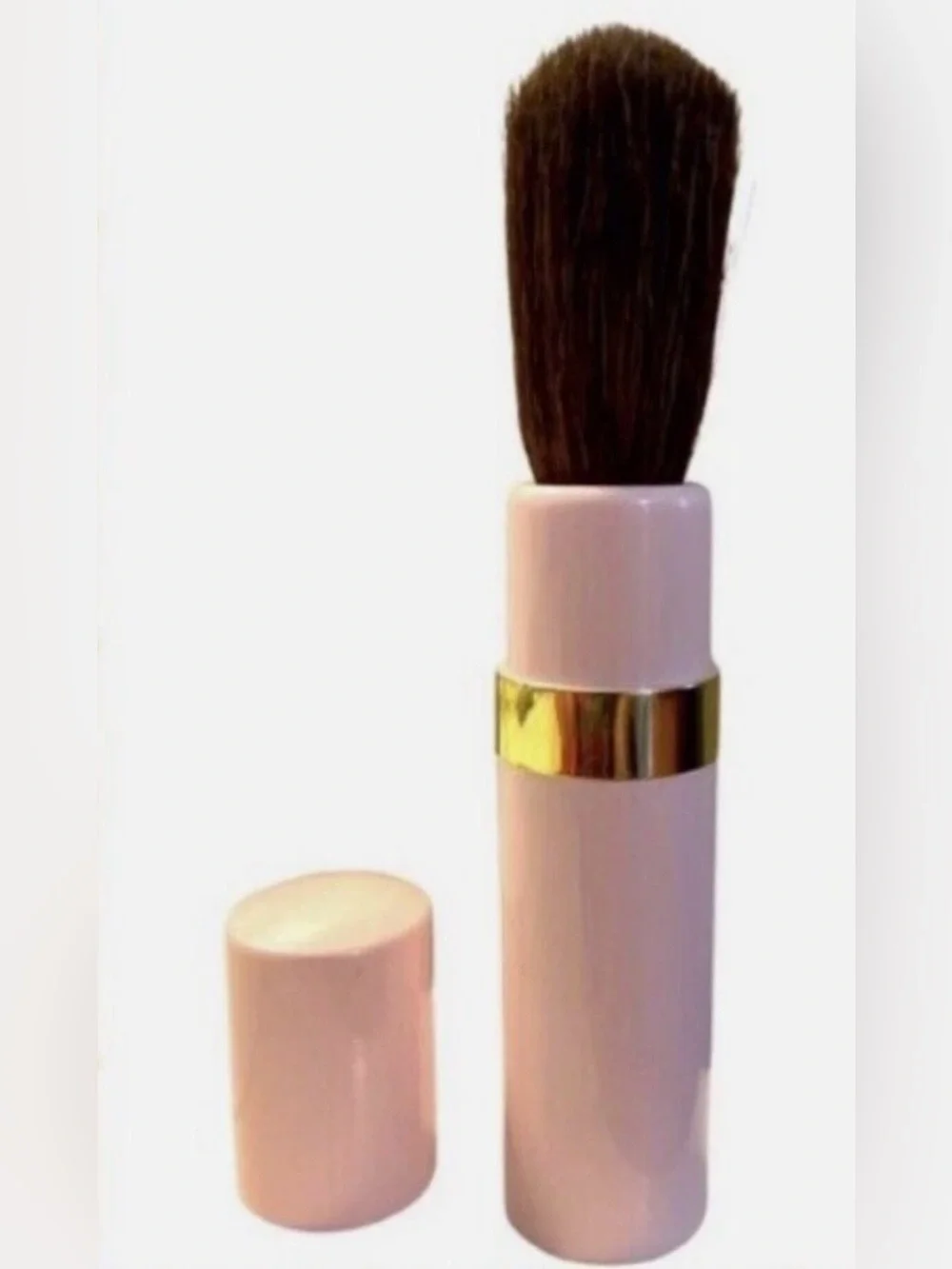 Vintage Mary Kay Pink Gold Compact Retractable Brush Blush Foundation Retro NEW
